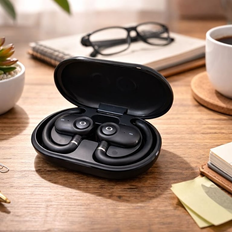 Fone De Ouvido Bluetooth 5.4 Sem Fio TWS Com Estojo De Recarga Bateria 300mAh Autonomia Até 15 Horas Alcance 10 Metros Portátil