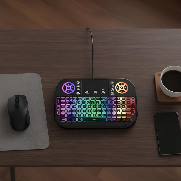 Mini Teclado Wireless Com Led USB