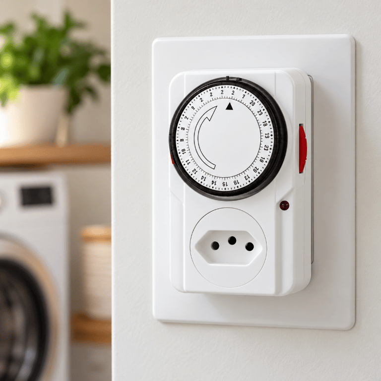 Timer Mecânico de Tomada Programável 24 Horas com Relógio Analógico Tomada 2P+T e Acionamento Automático para Aparelhos