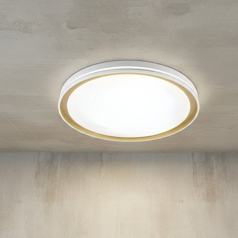 Plafon Led Branco com Dourado Multicolor 18w
