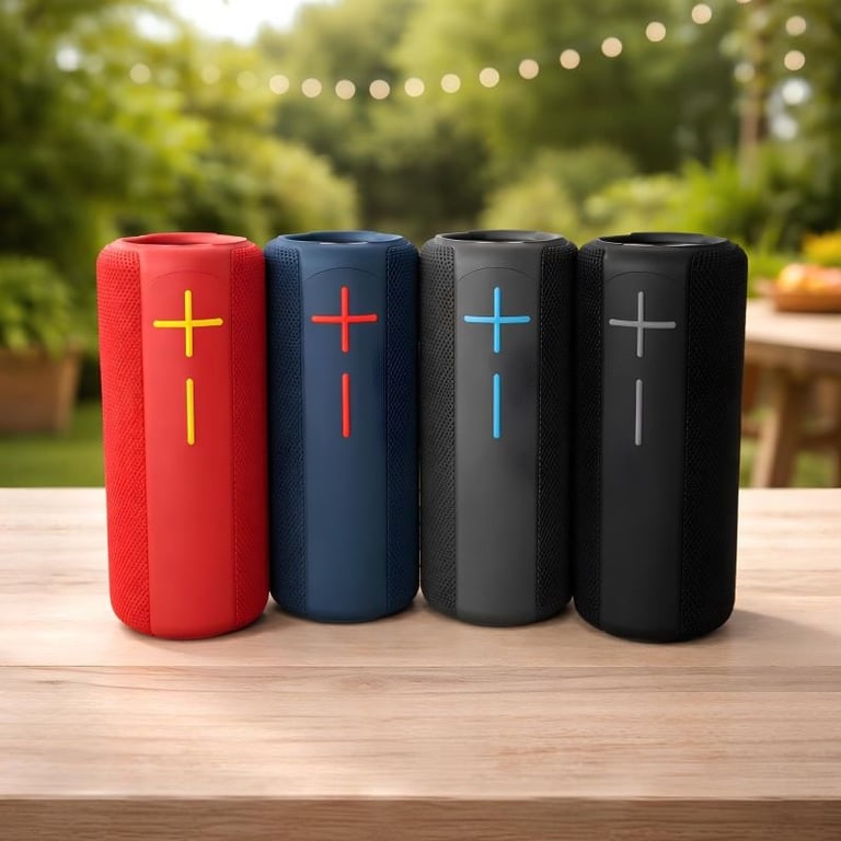 Caixa De Som Bluetooth Portátil Potente Resistente À Água Com Led Rgb
