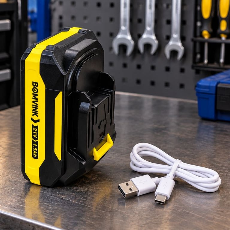Bateria De Lítio 21V 1.5Ah Para Ferramentas Elétricas Com Carregamento USB-C
