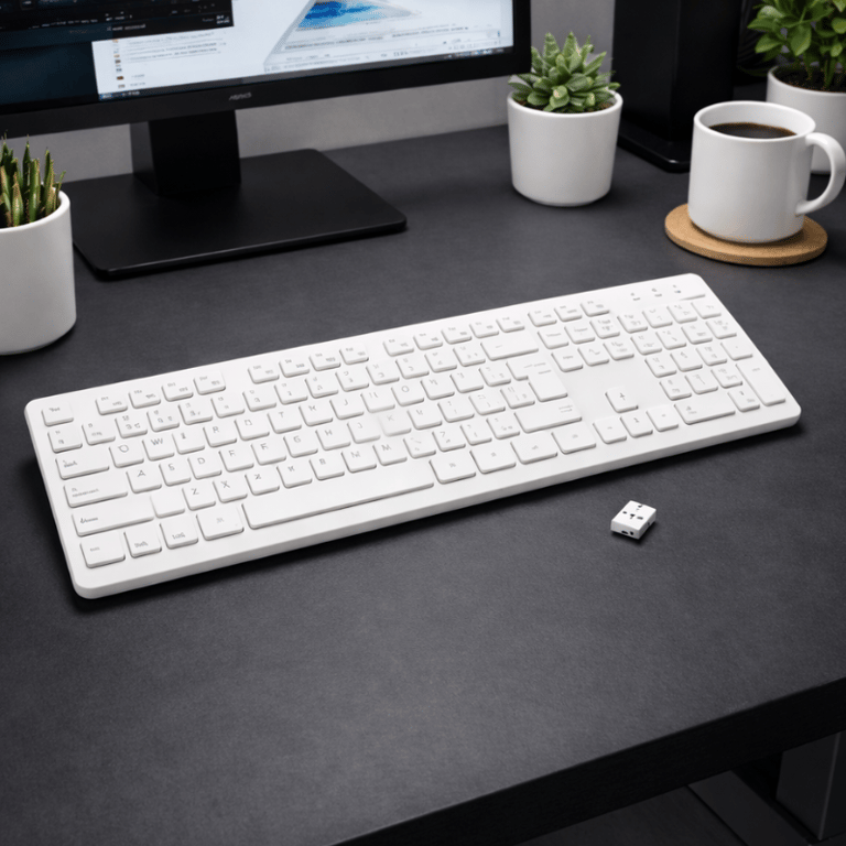 Teclado Sem Fio Conexão USB Compacto Confortável Para PC E Notebook