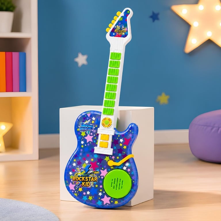 Guitarra Infantil Musical Rockstar Kids Com Efeitos Sonoros