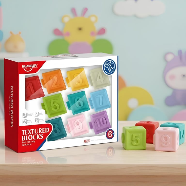 Kit De Blocos Macios Para Bebê Cubo Sensorial De Atividades 10 Peças