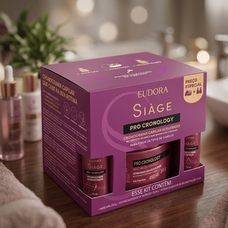Kit Cronograma Capilar Acelerado 1 Máscara de Hidratação 250g, 1 Potencializador de Nutrição 10ml, 1 Potencializador de Reconstrução 10ml Siàge Pro Cronology Eudora