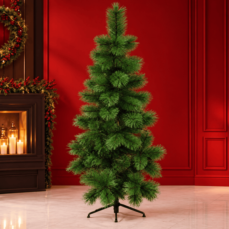 Árvore De Natal 1,5 Metros Verde Artificial Com Suporte Para Decoração