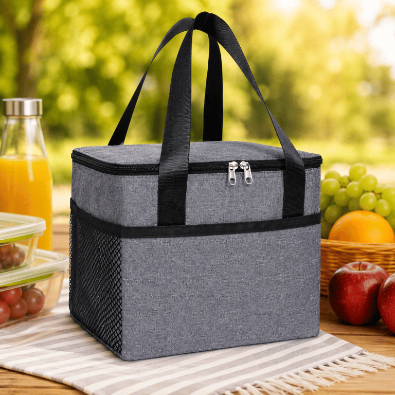 Bolsa Térmica Grande Reutilizável Com Alça Zíper Isolamento Térmico Para Alimentos Bebidas Marmita Picnic Viagem Praia Trabalho Passeio 7 Litros