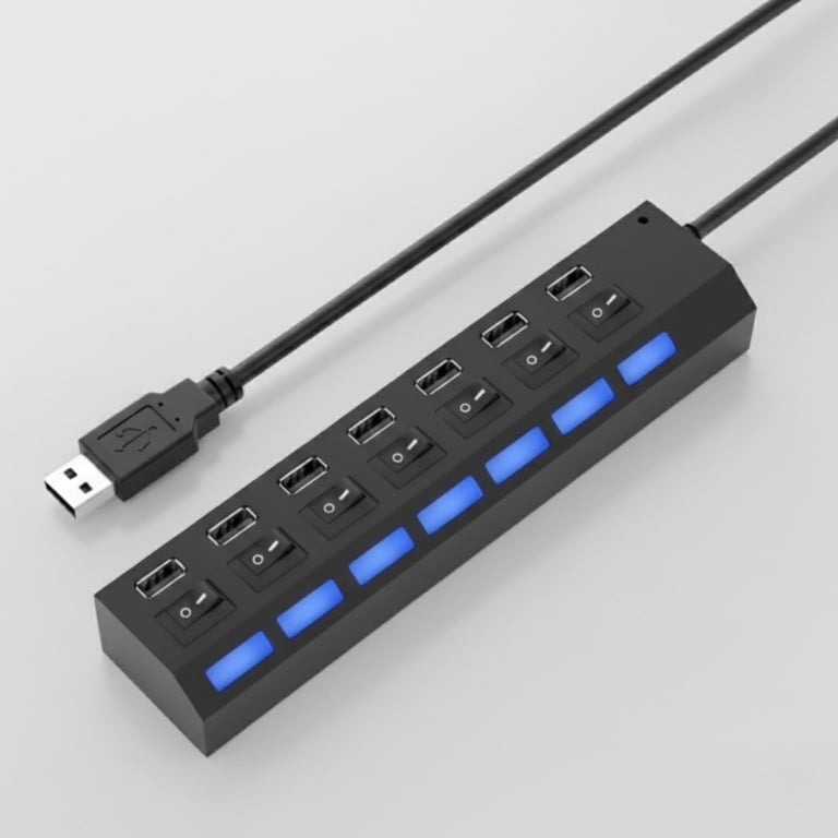Adaptador USB com Interruptor e Led