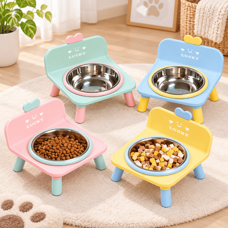 Comedouro Elevado Com Tigela Inox Para Pets