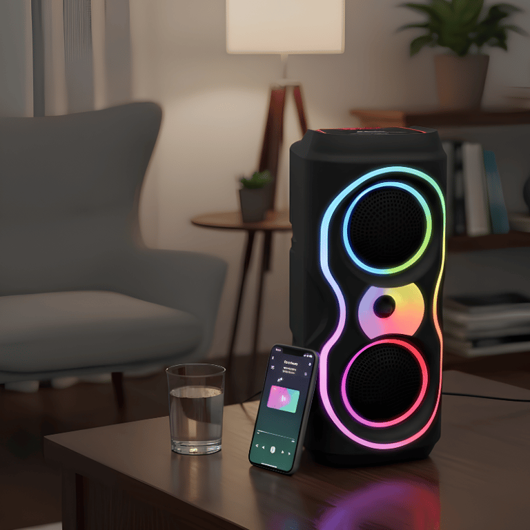 Caixa De Som Bluetooth Portátil Recarregável 50W Com Iluminação Colorida Rádio FM USB TWS Bateria 1500mAh Para Festas Música E Uso Diário