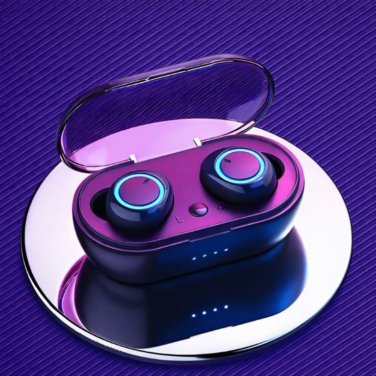 Fone De Ouvido Bluetooth Wireless Sem Fio Com Microfone Estojo Carregador Recarregável Para Música Chamadas E Uso Diário