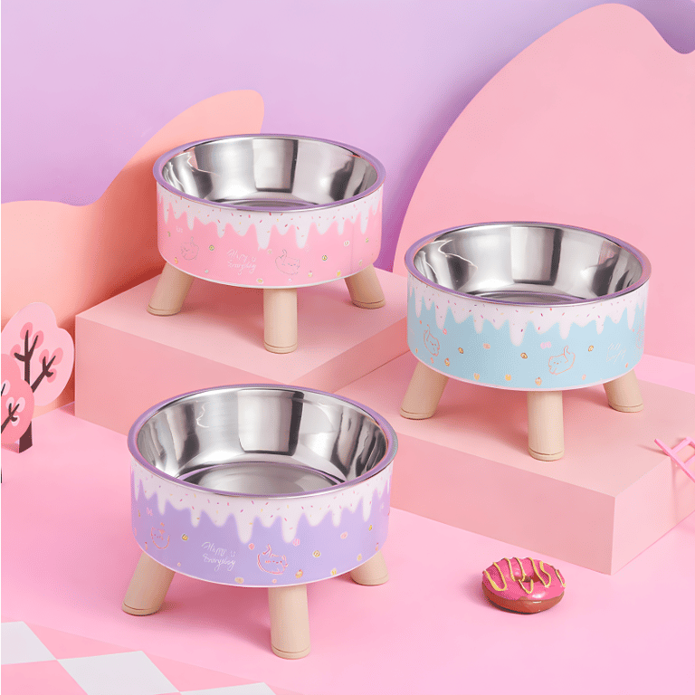 Comedouro Elevado Colorido Para Cães E Gatos