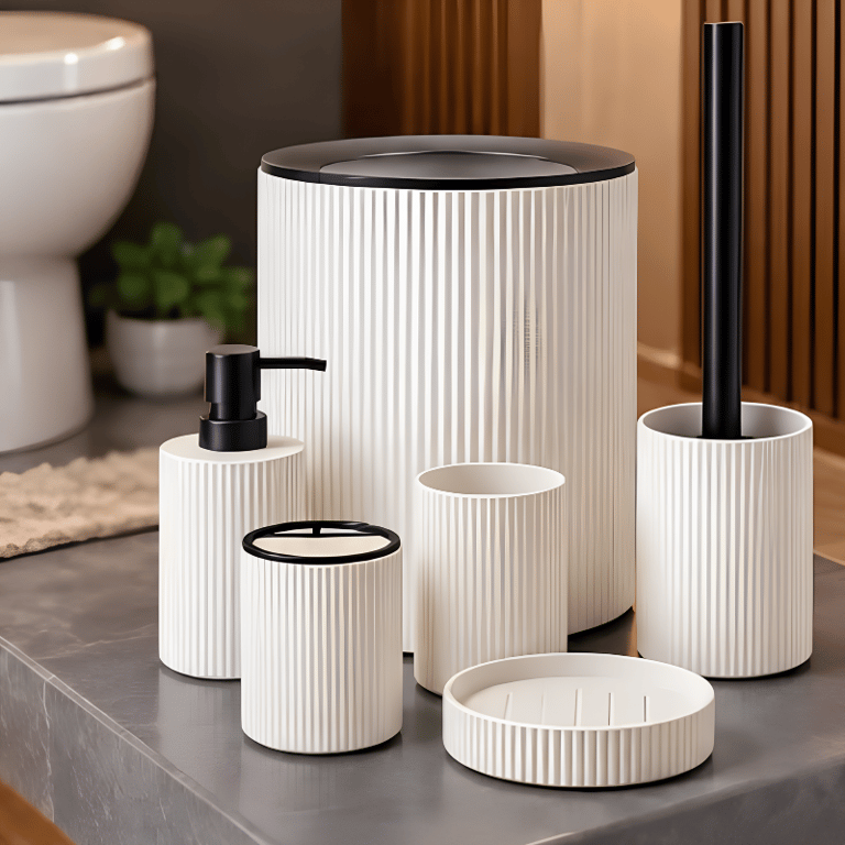 Conjunto De Acessórios Para Banheiro Com 6 Peças  Kit Completo Para Organização E Decoração