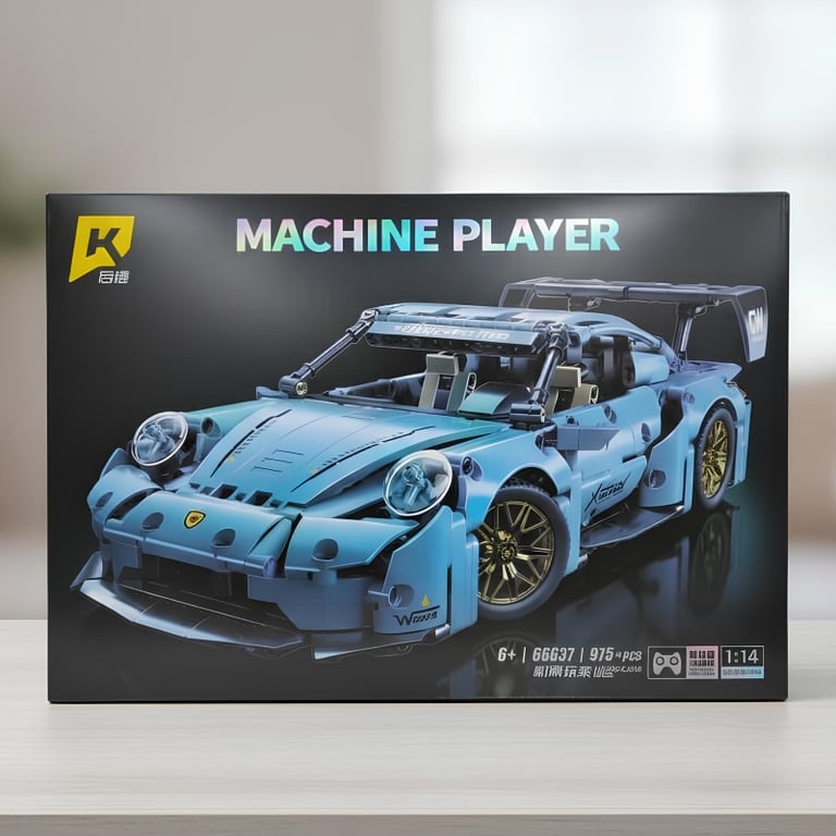 Blocos De Montar Porsche 911 RSR Machine Player 975 Peças 
