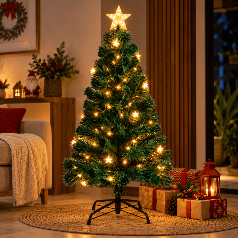 Árvore De Natal LED 1,2 Metros Com Estrela Decorativa