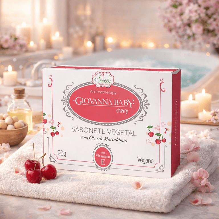 Sabonete Vegetal em Barra Cherry Giovanna Baby 90g