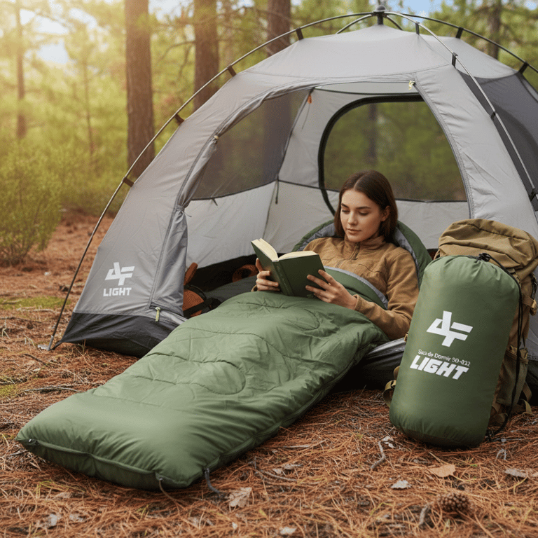 Saco De Dormir Camping Light Térmico Compacto Com Capuz