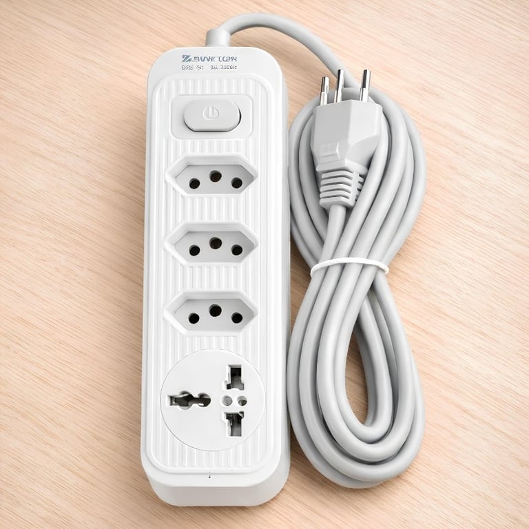 Filtro de Linha Portátil 2 Metros com 3 Tomadas e Chave Liga/Desliga – Bivolt 10A 250V