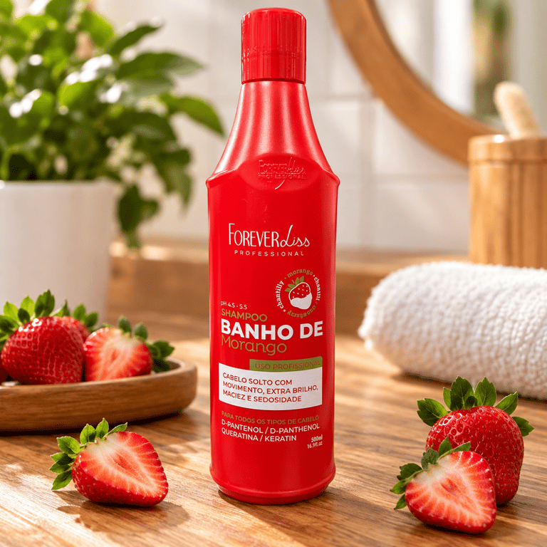 Shampoo Banho de Morango Forever Liss 500ml
