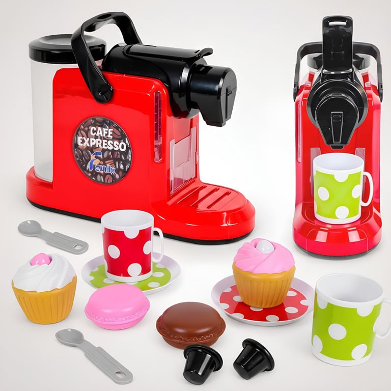Kit Cafeteira Expresso Infantil Sai Água De Verdade Com Acessórios