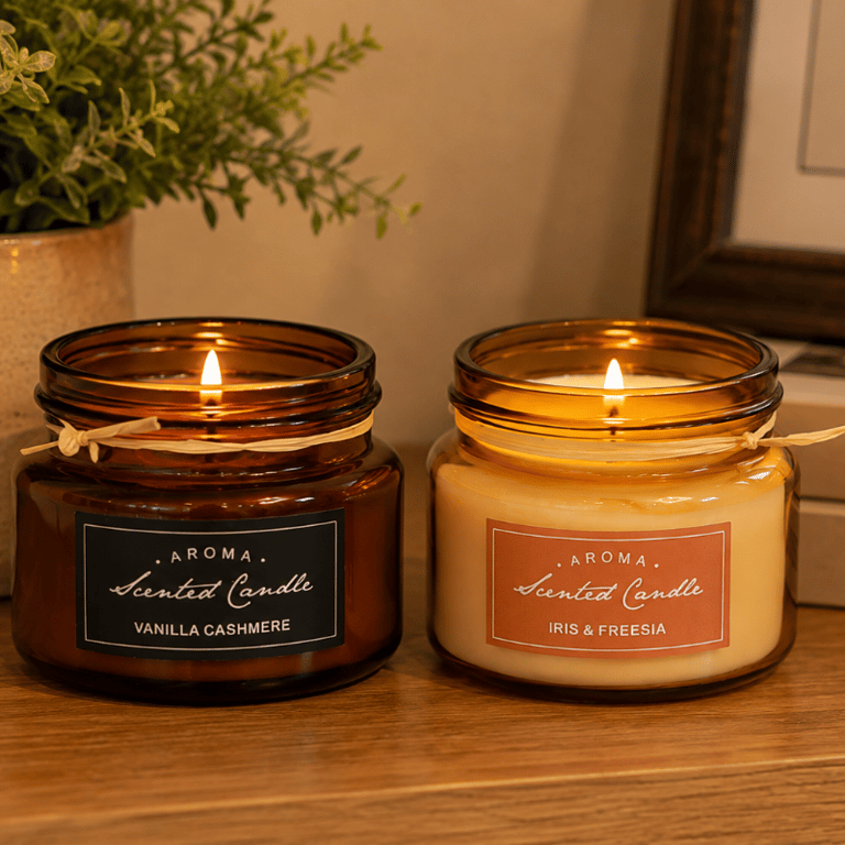 Vela Aromática em Vidro Âmbar Scented Candle