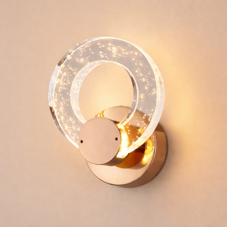 Arandela de Parede Led Dourado Cristais 