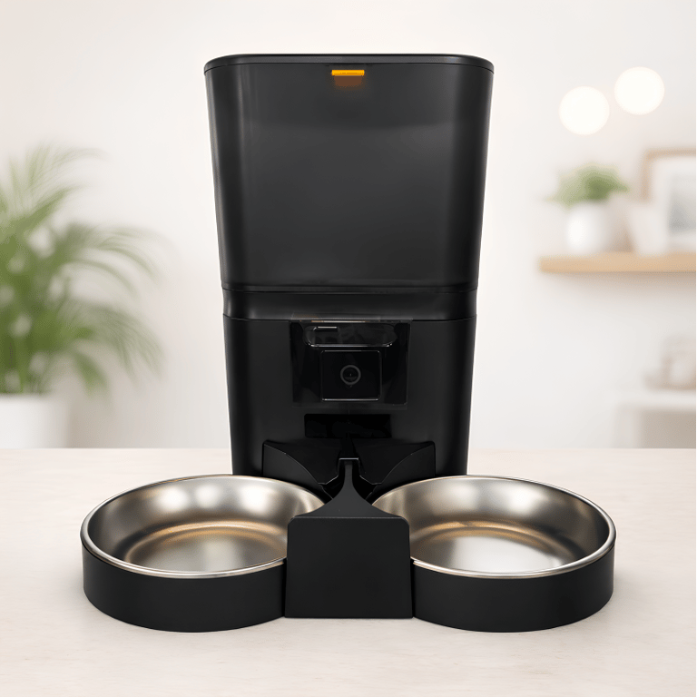 Comedouro Automático Duplo Para Pets Com Câmera
