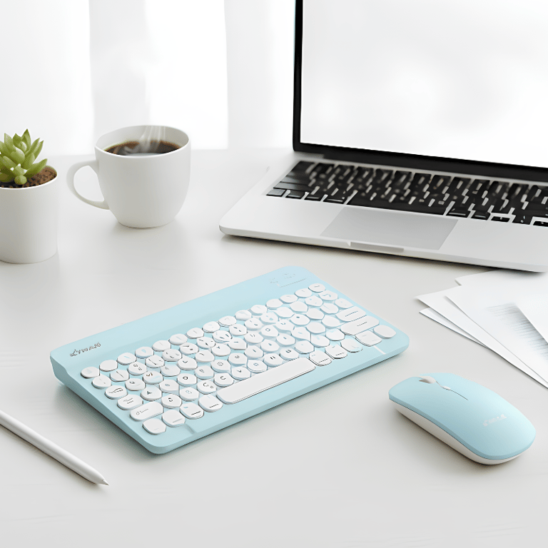 Teclado Bluetooth Recarregável Mais Mouse Sem Fio Kit Completo Universal 