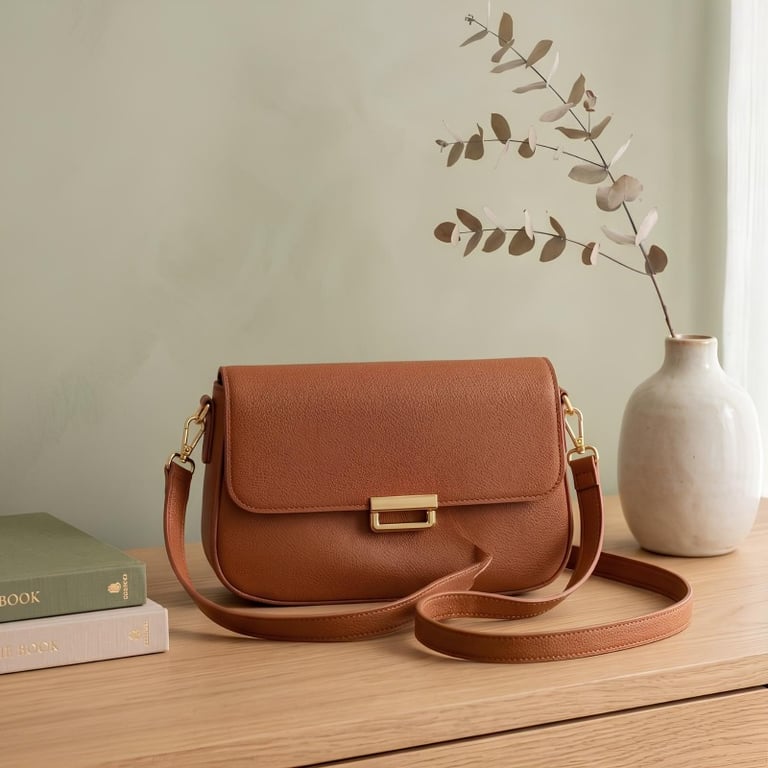 Bolsa Estruturada Com Linhas Minimalistas E Acabamento Refinado
