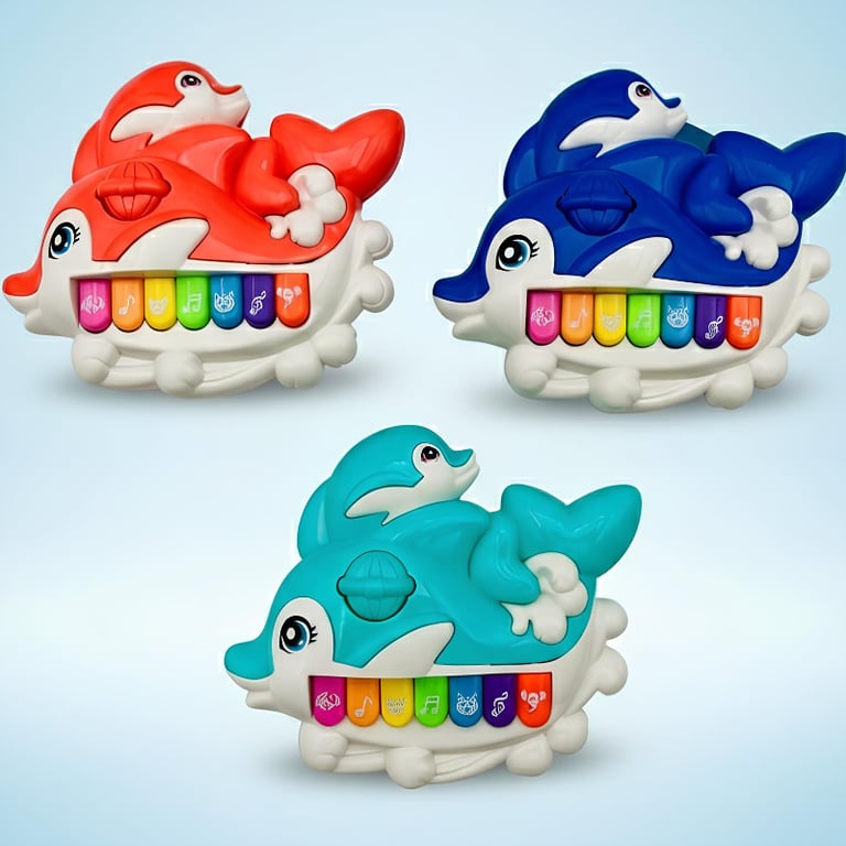 Piano Golfinho Musical Colorido Infantil