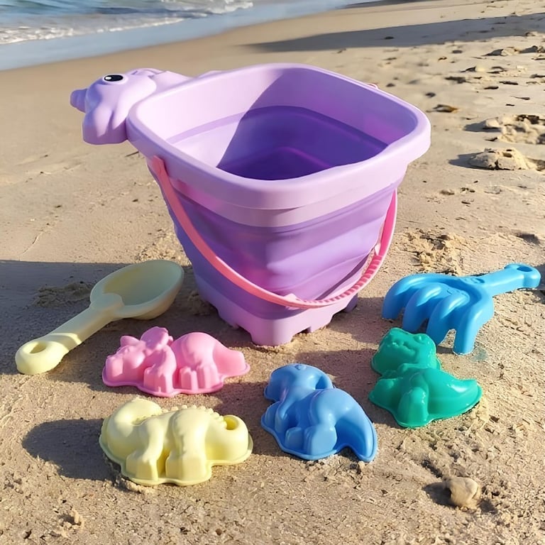 Kit Praia Balde Unicórnio Retrátil Com Acessórios
