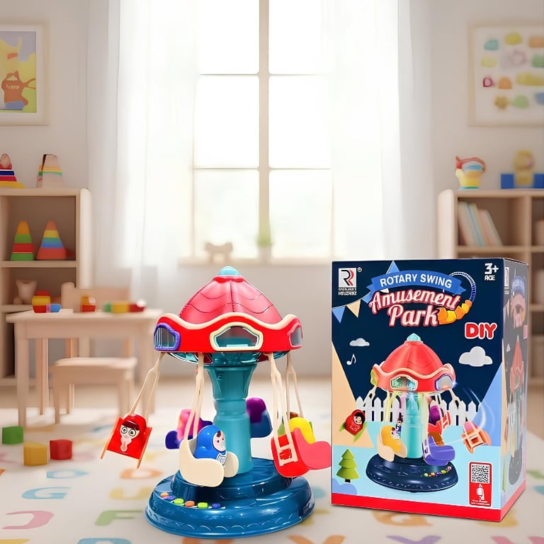 Brinquedo Carrossel Giratório Com Som E Luz