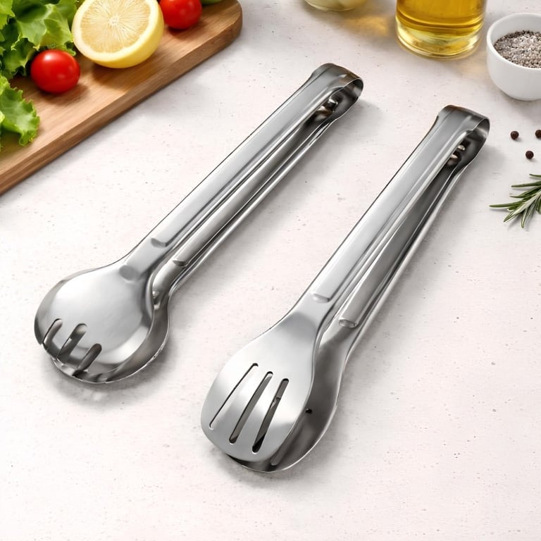 Conjunto Com Duas Peças De Pegadores Universal De Cozinha Multiuso Em Aço Inox