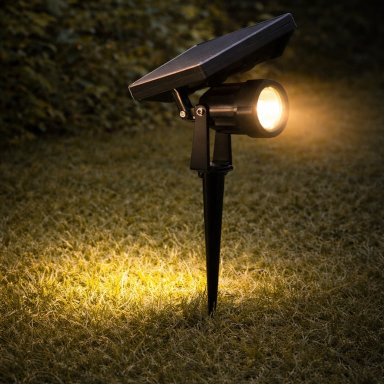 Luminária Espeto de Jardim Solar Luz Quente