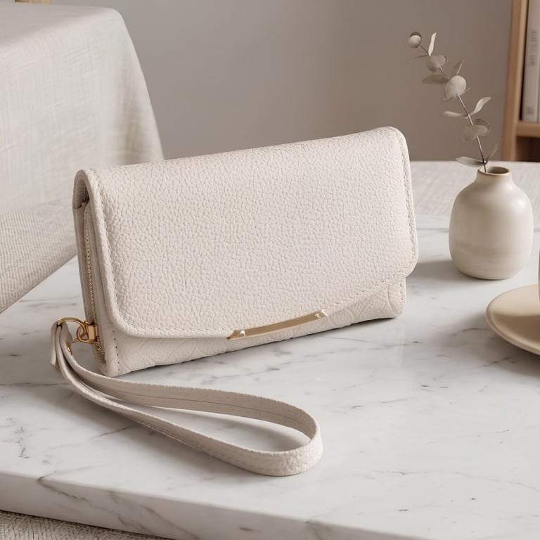 Carteira Feminina Estilo Clutch Com Textura Exclusiva