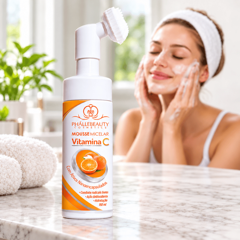 Espuma de Limpeza Facial Mousse Micelar Vitamina C Phállebeauty 150ml