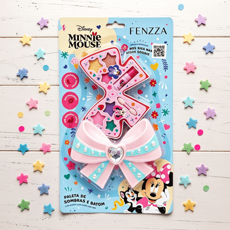 Paleta De Sombras e Batom Laço Minnie Mouse Disney Fenzza