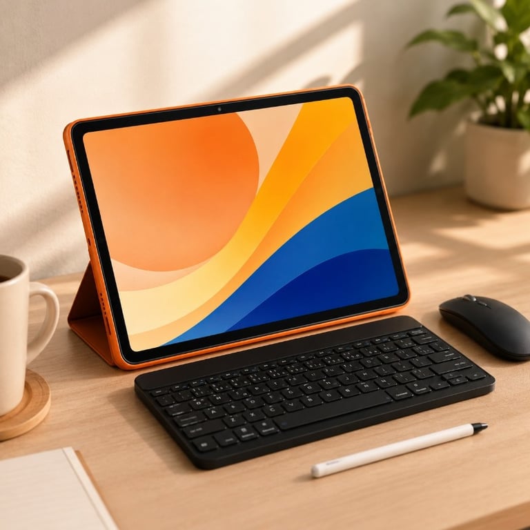Tablet Tela 10,1 Polegadas Android 13 6GB RAM 128GB Câmera AI Bluetooth Type C Teclado e Mouse