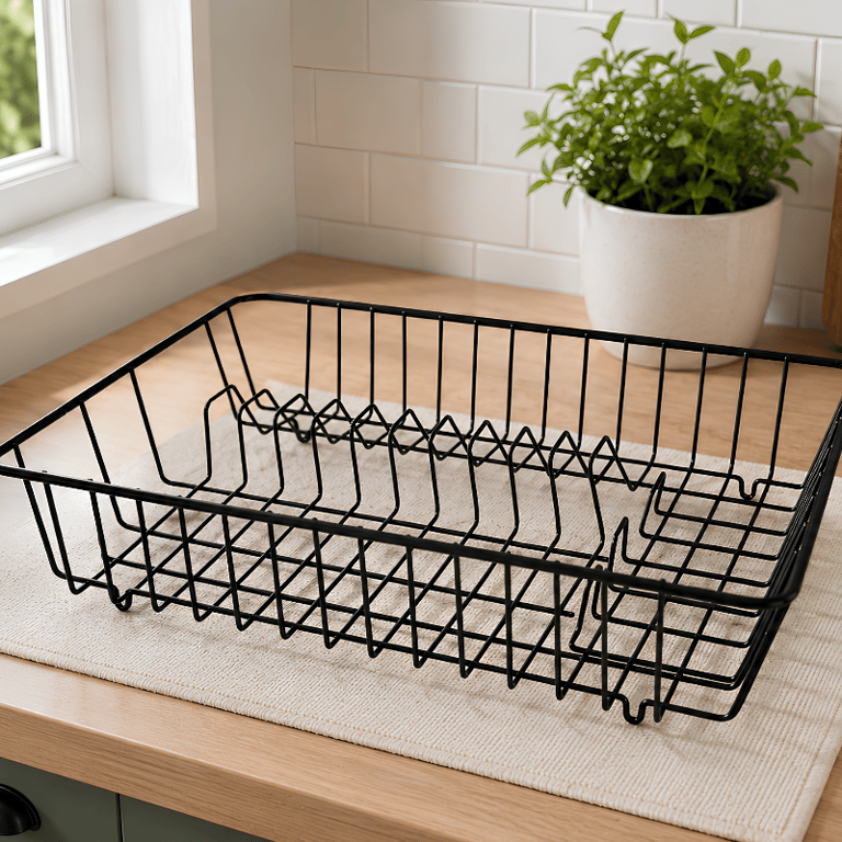 Escorredor de Pratos Inox Preto Compacto 9 Pratos Cozinha