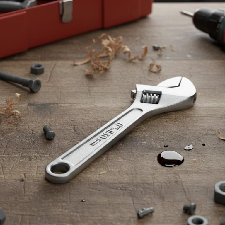 Chave Inglesa Ajustável 150mm 6 Polegadas Ferramenta Manual Resistente Multiuso Para Reparos e Manutenção