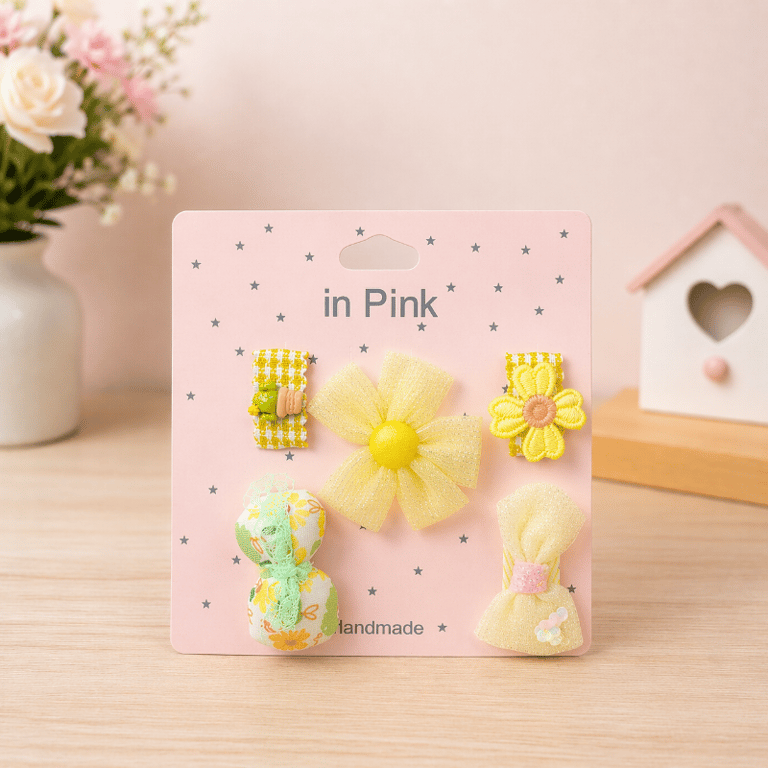 Kit Laços Pet Coloridos Delicados Com Presilhas Estilo Floral