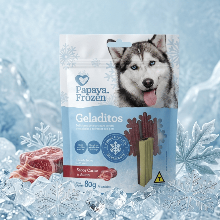 Petisco Gelado Para Cães Sabor Carne E Bacon Refrescante