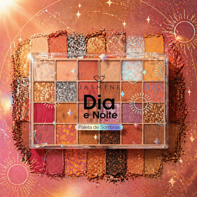 Paleta de Sombras 24 Cores Dia e Noite Jasmyne 30g