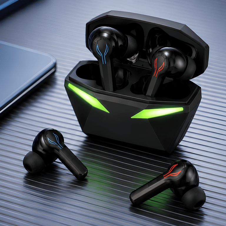 Fone de Ouvido Bluetooth TWS Esportivo Sem Fio com Estojo de Carregamento Microfone e Design Ergonômico