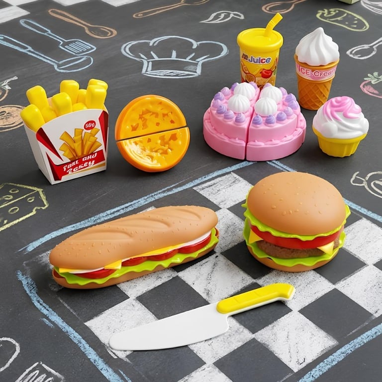 Kit Comidinha Infantil Fast Food Com Corte De Velcro