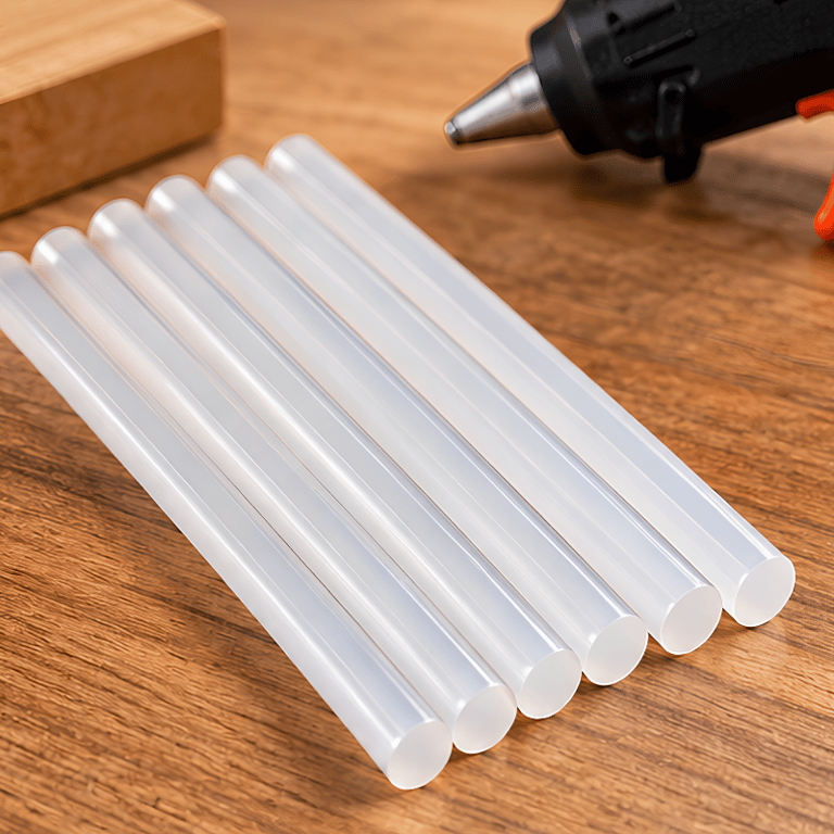 Kit Bastão de Cola Quente Transparente 11 x 180 mm com 6 Unidades para Artesanato, Reparos e Trabalhos Manuais