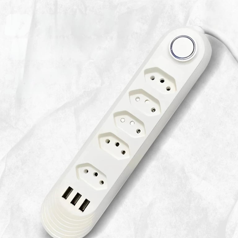 Filtro de Linha Hub de Energia Com Várias Entradas Tomadas e Usb