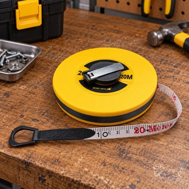 Trena Fita Métrica 20 Metros Fibra De Vidro Flexível Profissional