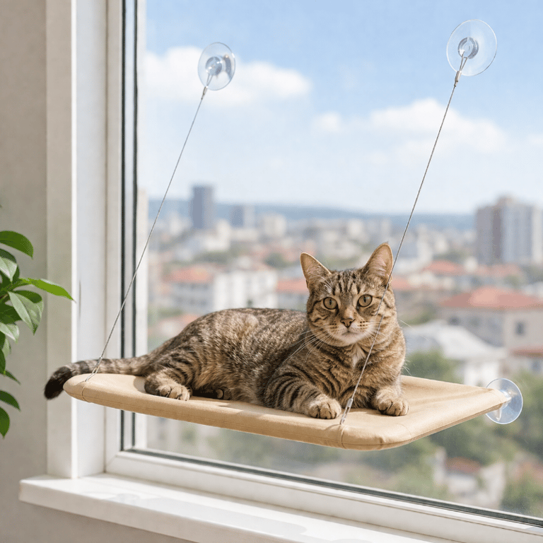 Cama Suspensa Para Gatos Com Ventosa Para Janela